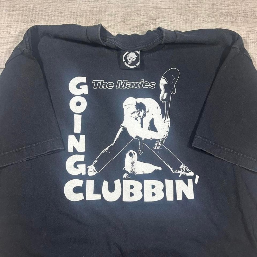 Vintage Y2K emo grunge, obscure the maxi,‎ white and black graphic Band tee